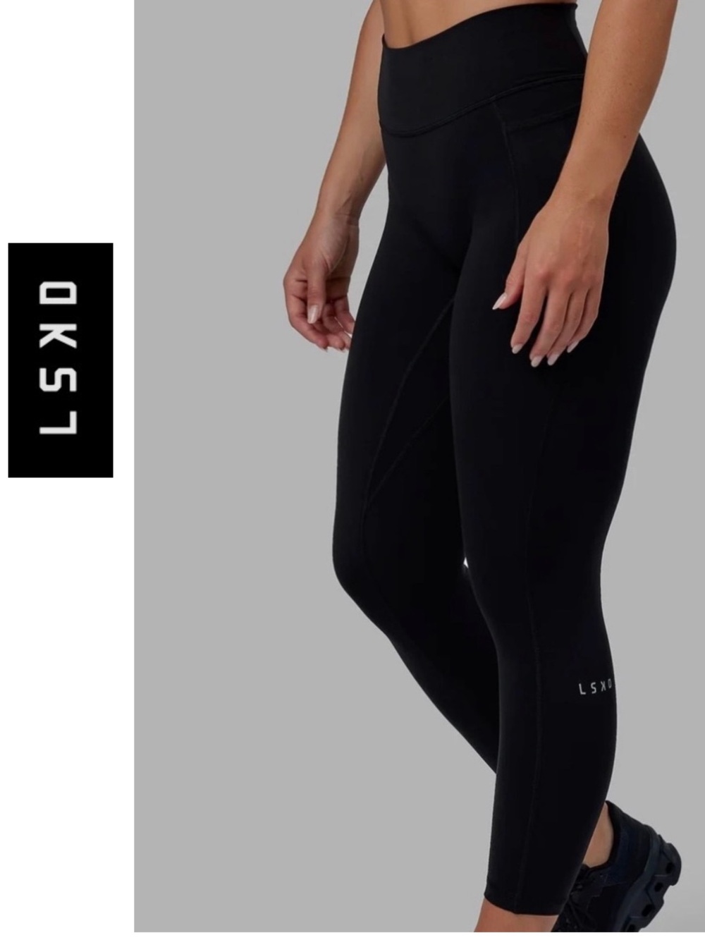 LSKD Black High Rise Compression Leggings Side Pockets Women’s Large stretch
